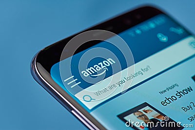 Online amazon shop Editorial Stock Photo