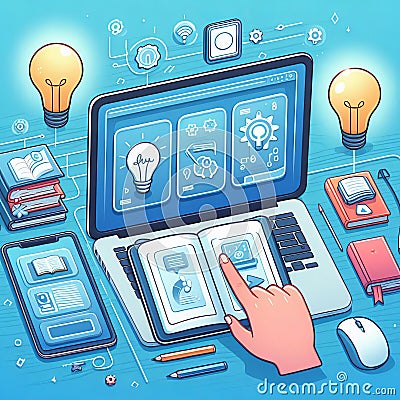 Online or app based tools for creating sharing and studying flas Stock Photo