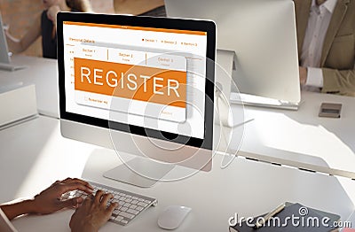 Online Application Registration Form Graphics Concept Stock Photo