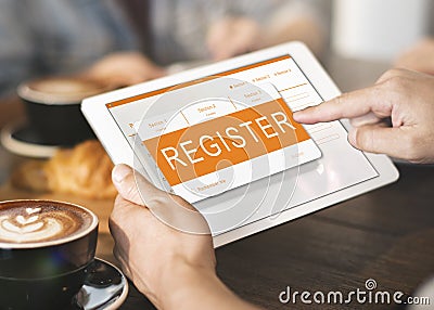 Online Application Registration Form Graphics Concept Stock Photo
