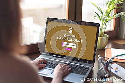 Online bank account concept on a laptop screen Stock Photo