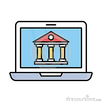 Online banking fill inside vector icon which can easily modify or edit Vector Illustration