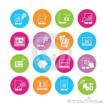 Online banking icons Stock Photo