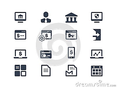 Online banking icons Vector Illustration