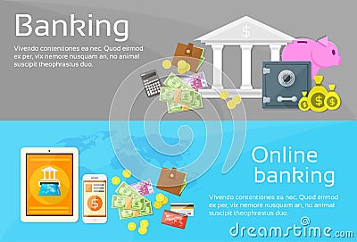 Online Banking Internet Electronic Payment Web Vector Illustration