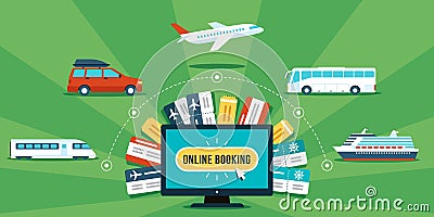 Online booking Vector Illustration