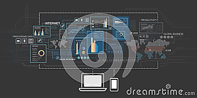 Online business background Vector Illustration