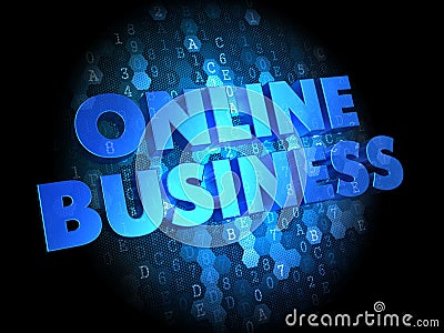 Online Business on Dark Digital Background. Stock Photo