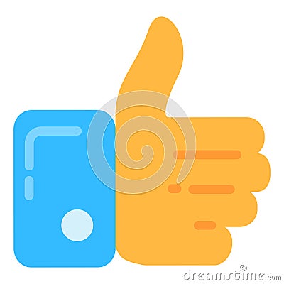 Online Business Like Gesture Flat Icon Vector Illustration