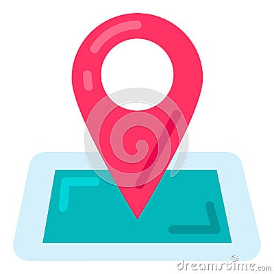 Online Business Map Checkpoint Flat Icon Stock Photo