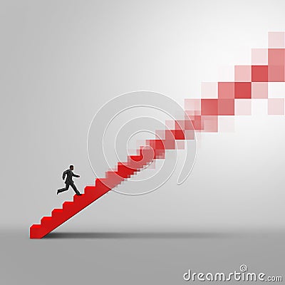 Online Business Path Cartoon Illustration