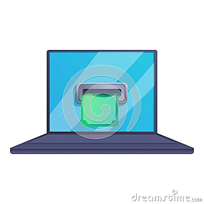 Online cash loan icon, cartoon style Vector Illustration