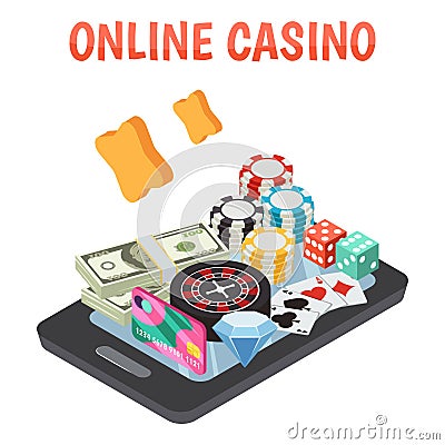 Online Casino Design Concept Vector Illustration