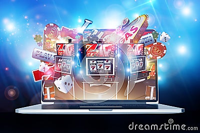 Online Casino Gambling Stock Photo