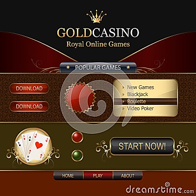 Online Casino Web template Elements Vector Illustration