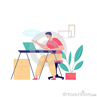 Online class meet concept Vector Illustration