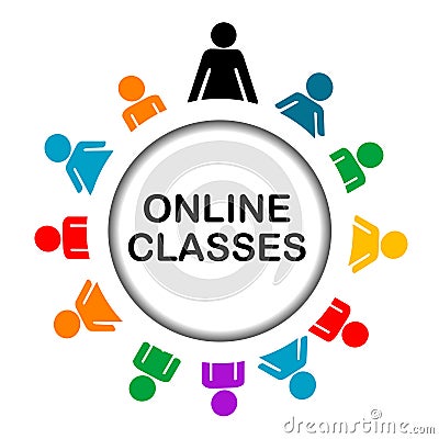 Online classes icon Vector Illustration