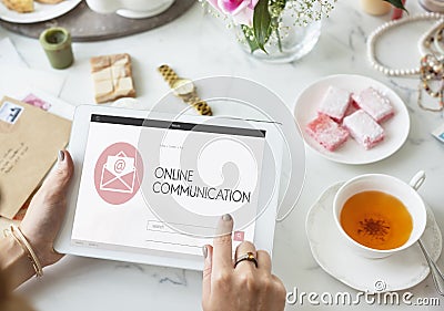 Online Communication Webpage Envelop Mail Concept Stock Photo