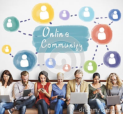 Online Community Sharing Communication Society Concept Stock Photo