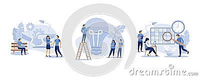 online conclusion of the transaction, fill the idea in the form of light bulb abstraction, work planning, Vector Illustration