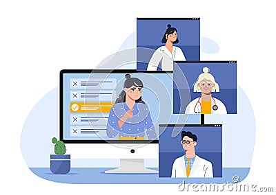 Online consultation vector concept Vector Illustration