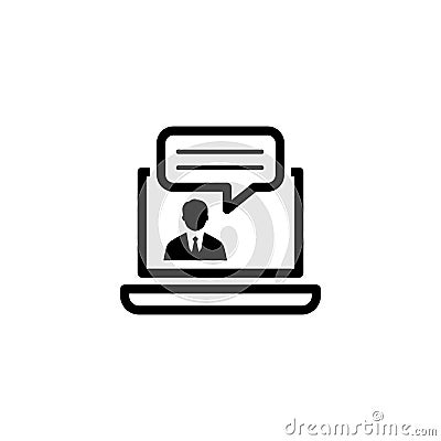 Online Consulting Icon. Business Concept. Flat Design Stock Photo