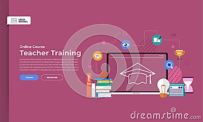 Online course education Vector Illustration