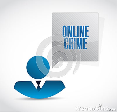 online crime avatar sign concept Cartoon Illustration