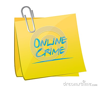 online crime memo post sign concept Cartoon Illustration