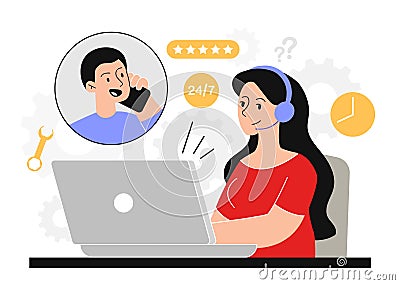 Online customer service abstract concept Vector Illustration