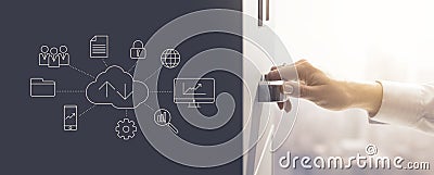 Online data storage access and archive concept Stock Photo