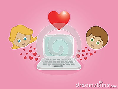 Online dating Vector Illustration