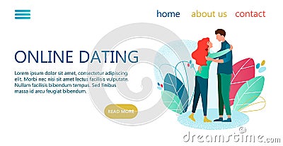 Online Dating Banner Vector Illustration