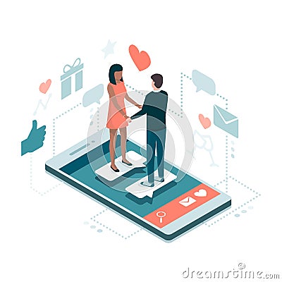 Online dating and relationships Vector Illustration