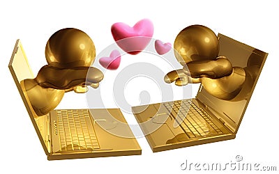 Online dating virtual meeting Stock Photo