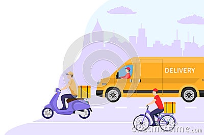 Online delivery service concept, Vector Illustration