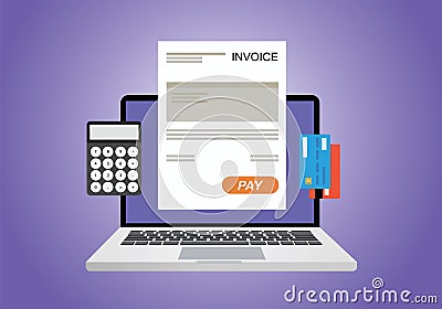 Online digital invoice Vector Illustration