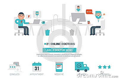 Online Doctor Concept Vector Illustration