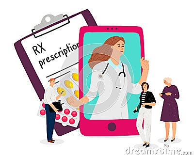 Online doctor concept Vector Illustration