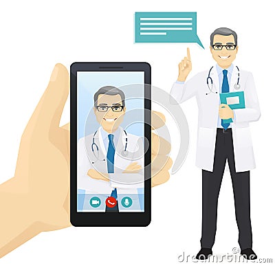 Online doctor Vector Illustration