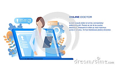 Online Doctor Medical Consultation and Support Vector Illustration