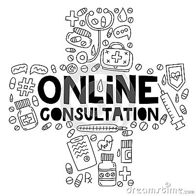 Online consultation vector illustration Vector Illustration