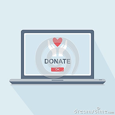 Online donation Vector Illustration