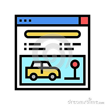 online driving school lesson color icon vector illustration Vector Illustration