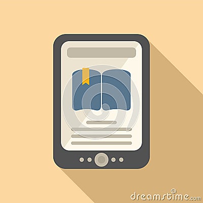 Online ebook icon flat vector. Digital education Vector Illustration