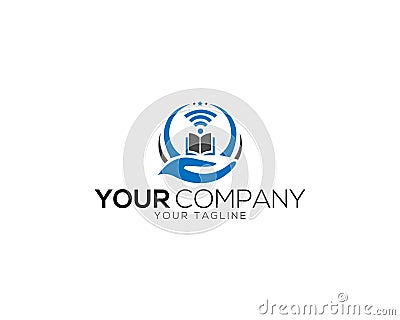 Online Education, Book, School, And University College Logo Vector Illustration