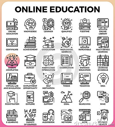 Online Education Vector Illustration