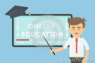 Online education concept. Vector Illustration