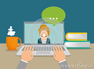 Online education and eLearning Vector Illustration