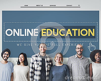 Online Education Homepage E-learning Technology Concept Stock Photo